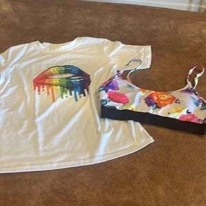 Sports bra T-shirt combo size small/ xs